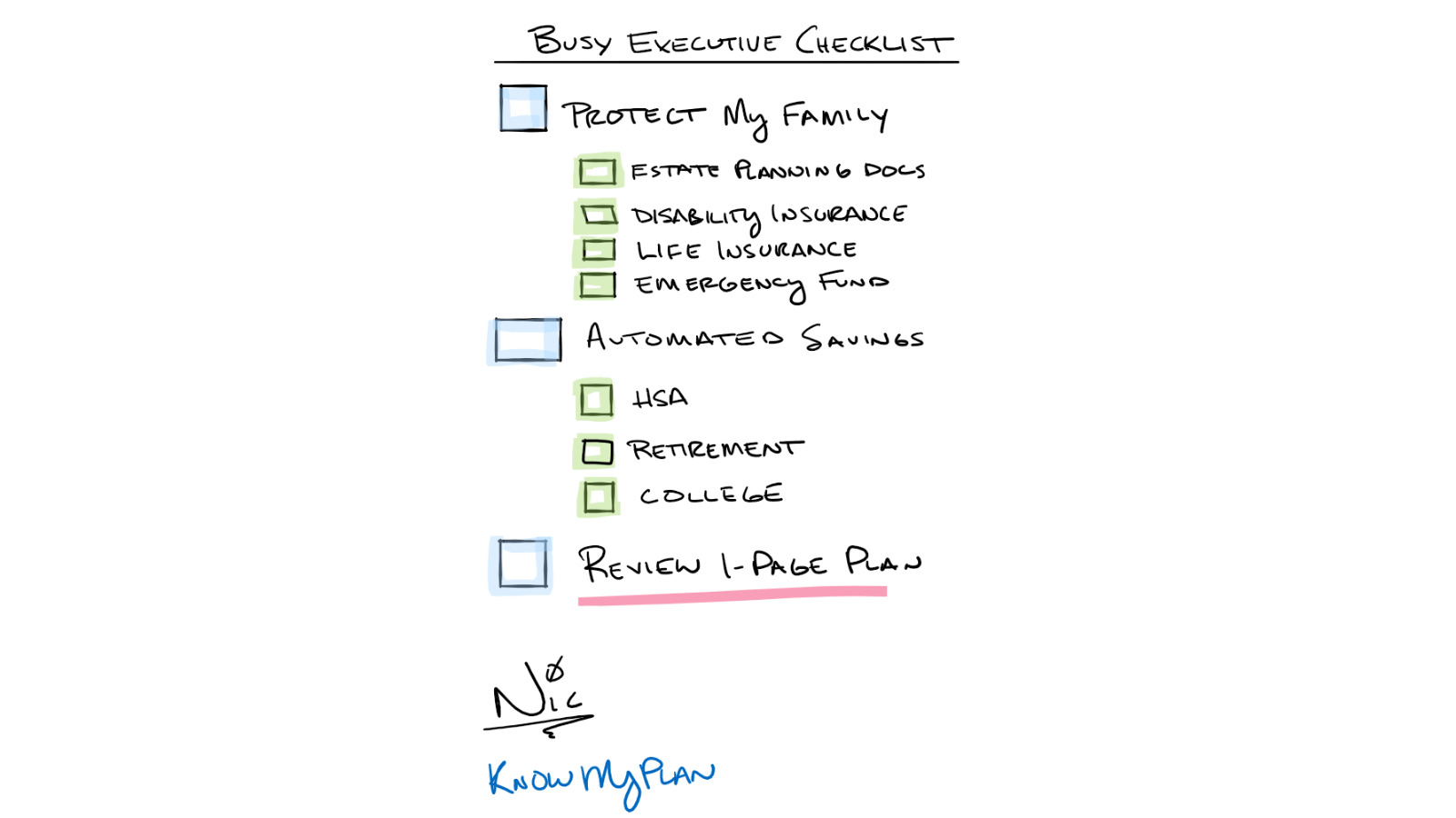 busy executive checklist