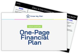 Your custom one-page financial plan